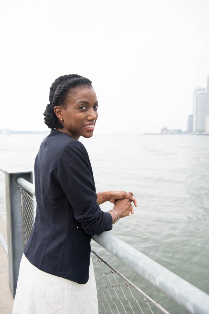 Marie Deveaux overlooking river